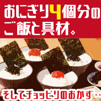 弁当 おにぎり4個分のご飯と具材